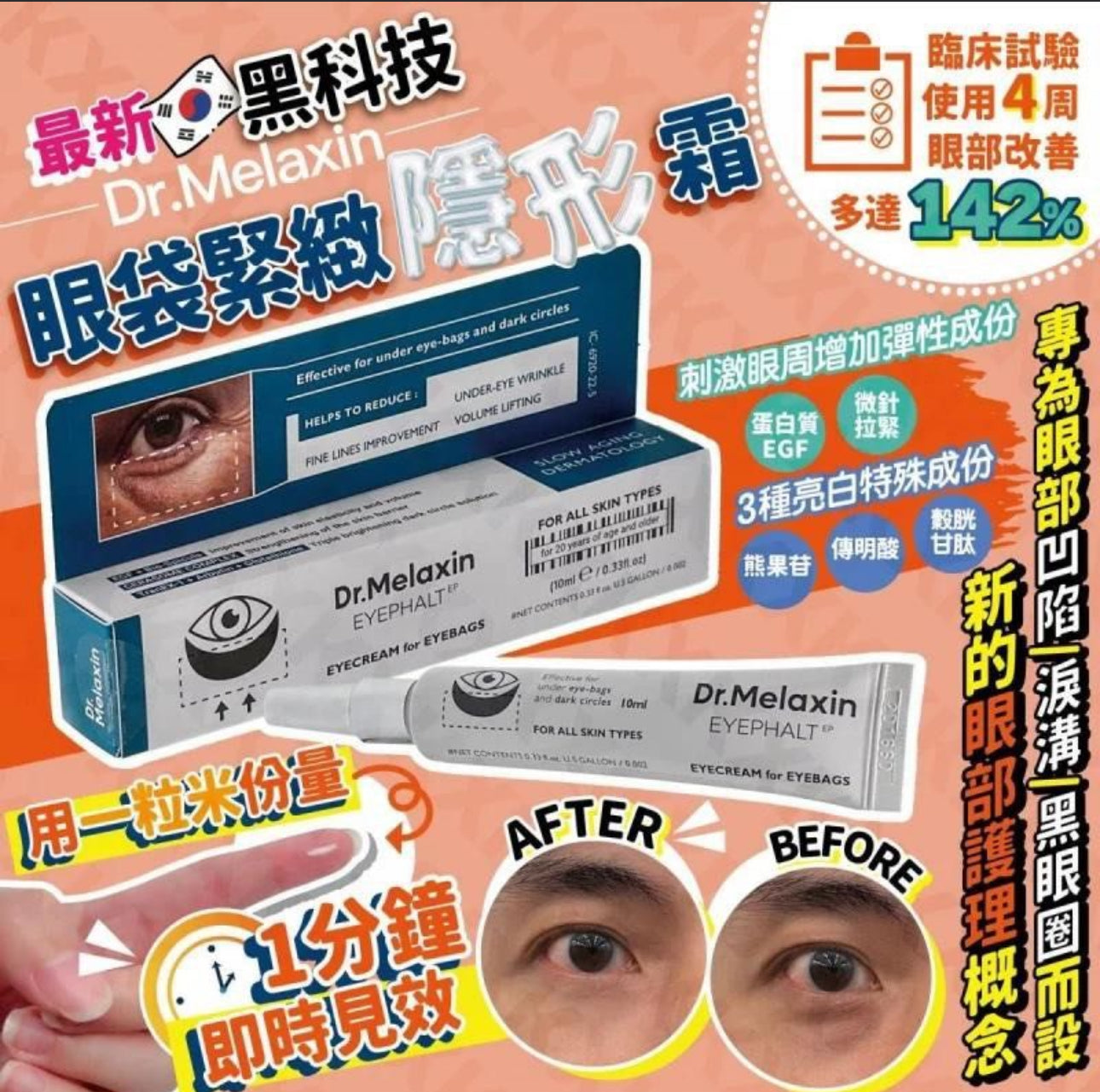 現貨❤️韓國 Dr. Melaxin眼袋隱形霜10ml (限時優惠)