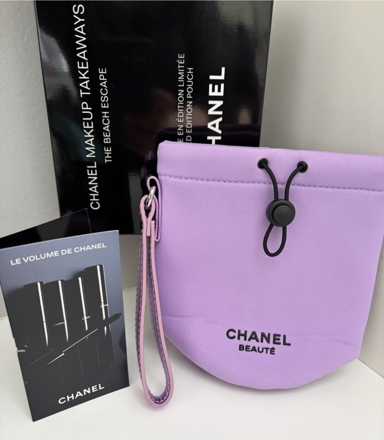 現貨❤️ CHANEL 紫色束口水桶化妝包(專櫃)