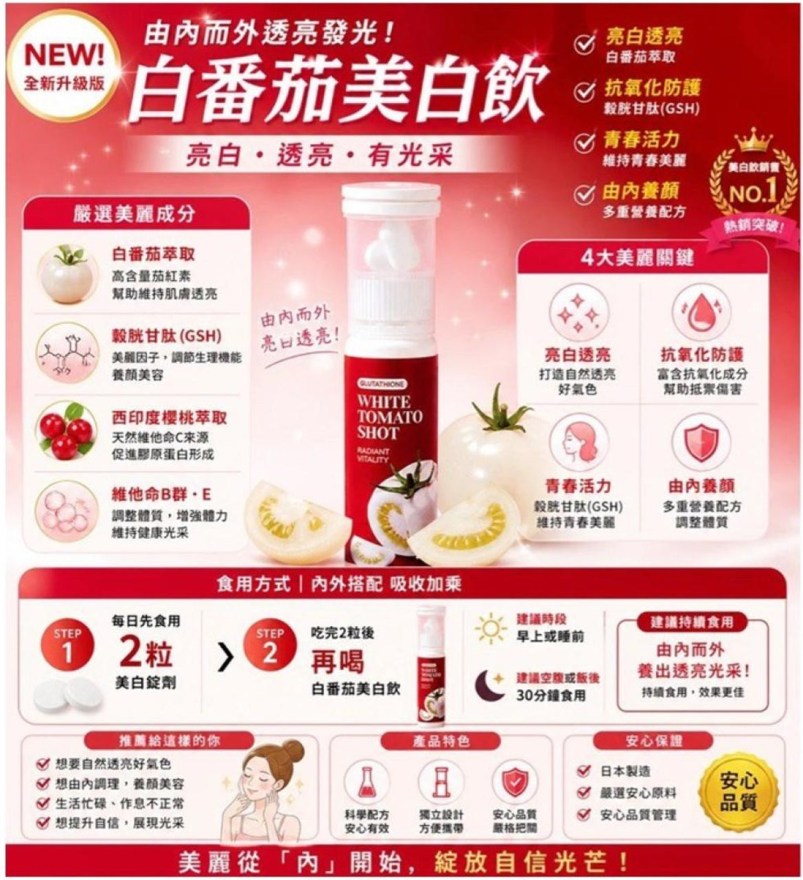現貨❤️韓國🇰🇷LATIB最新出 有機特級白番茄汁穀胱甘肽白膠囊25ml 14天分量
