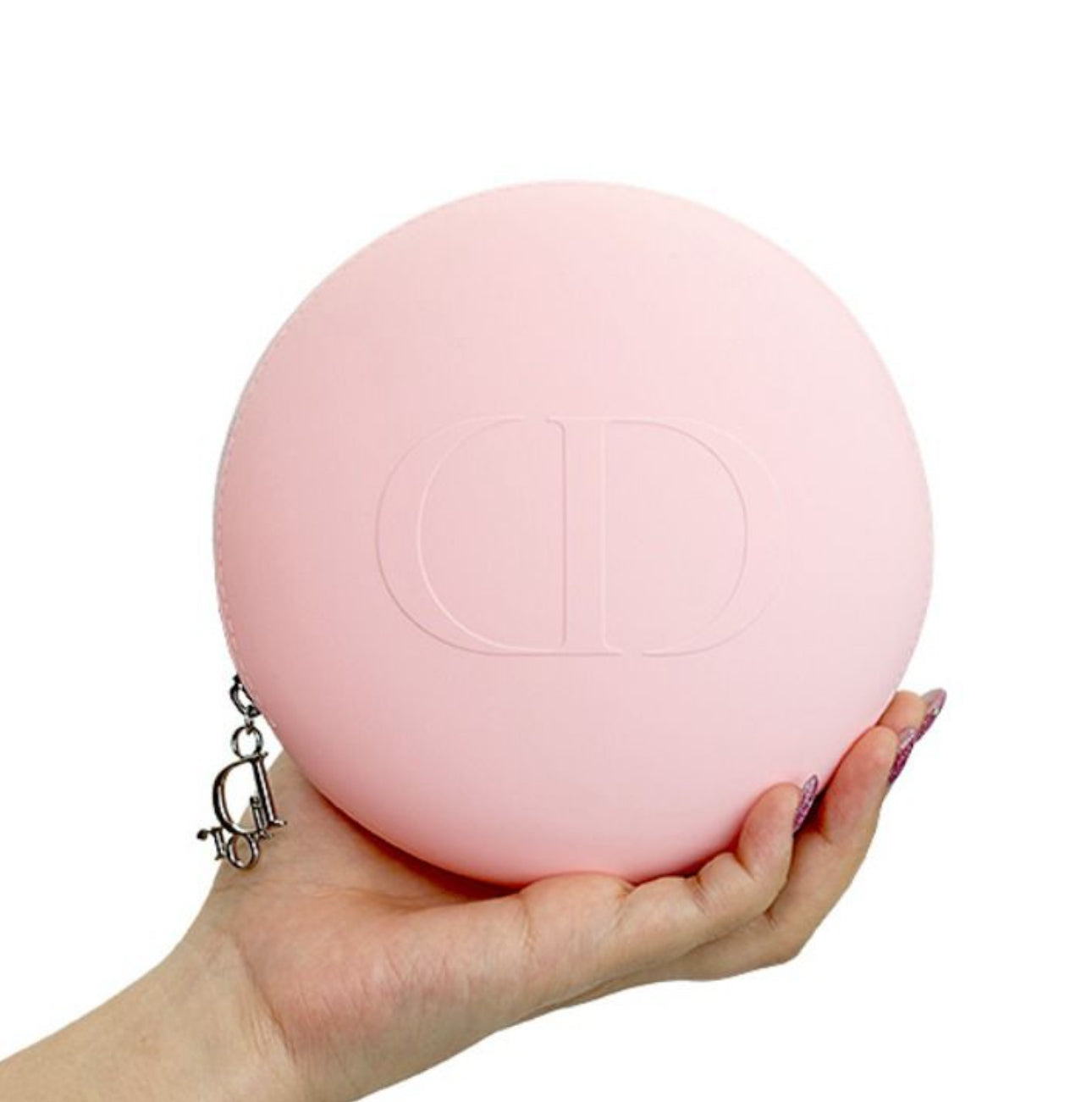 現貨❤️🌸2025年 新款Dior 粉紅色硅膠圓形化妝袋(專櫃)有盒