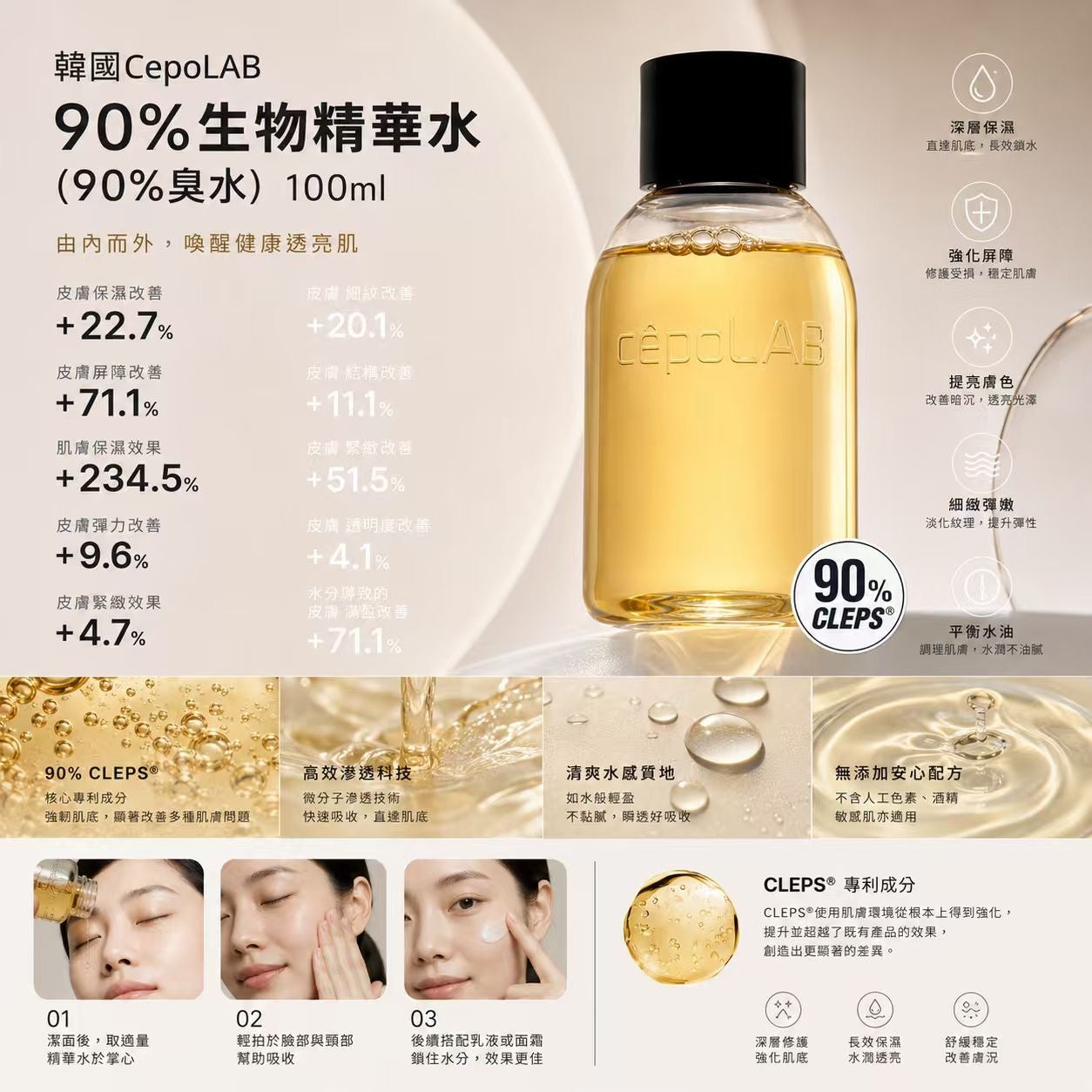 現貨❤️Cepolab 臭水原精華90%100ml 生物活性精華 臭水精華