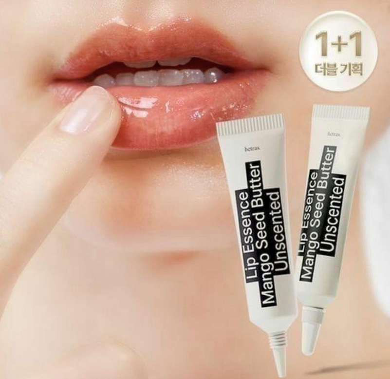 現貨❤️Olive Young熱賣-【1＋1優裝】Hetras Mango Seed Butter Lip Essence 1＋1 Set芒果籽油修護潤唇精華 2支裝😍😍