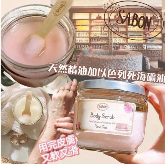 現貨❤️🌸SABON🇮🇱皇牌死海鹽淨化身體磨砂-玫瑰茶味 Body Scrub~600g