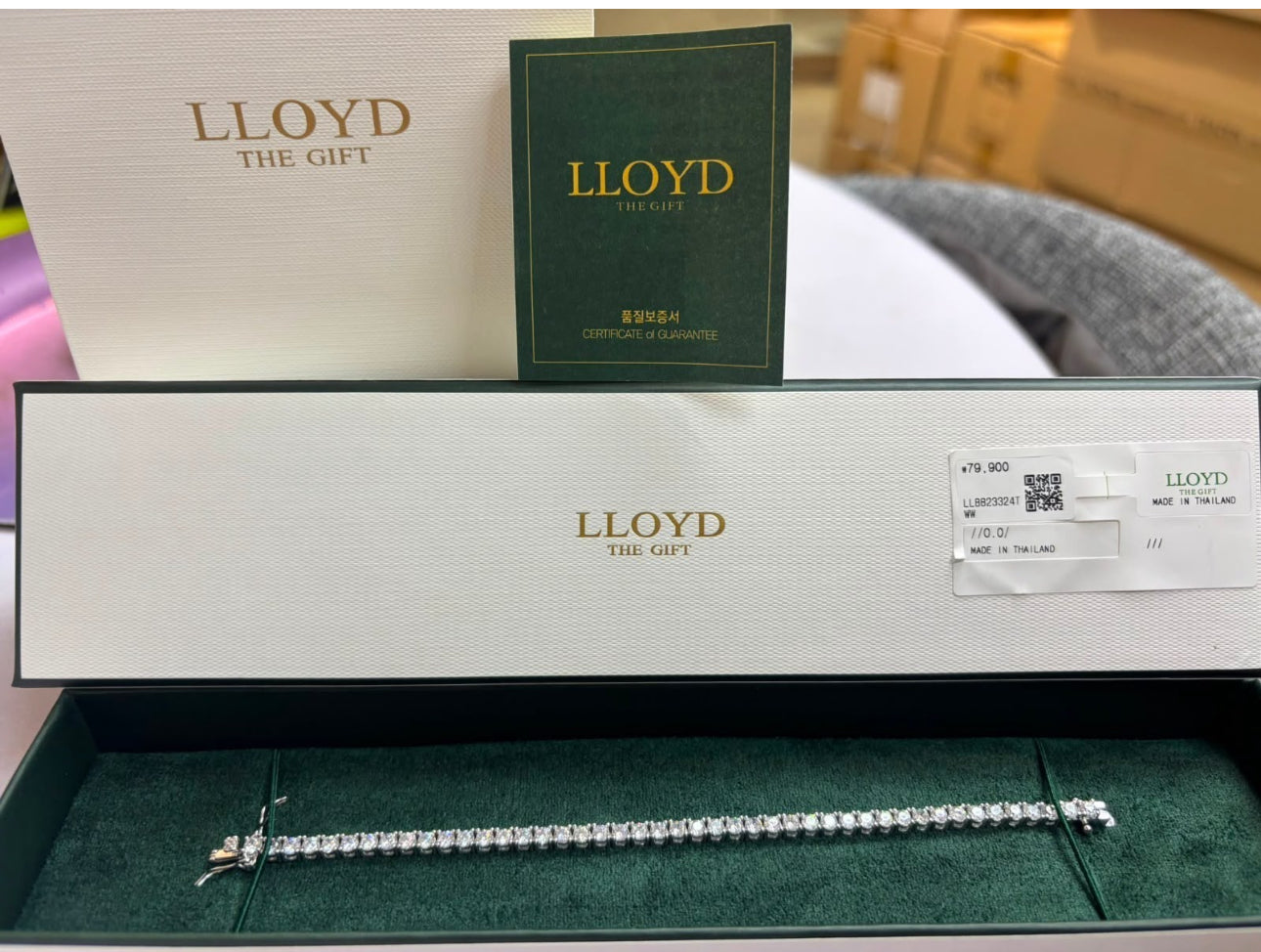 現貨❤️韓國LLOYD Timeless系列 -3mm Tennis手鏈✨一套 full set ：紙袋、紙盒及證書（免稅店貨）