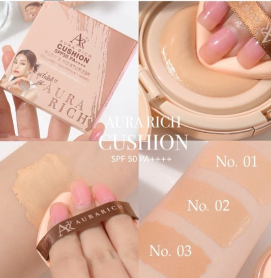 現貨❤️🇹🇭泰國今期超熱賣AURA RICH CUSHION 粉餅 SPF50 PA++++(02號米色 | 適合黃底白皙肌膚)