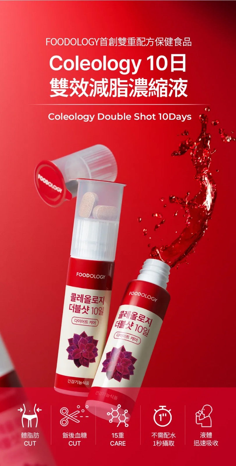 現貨❤️Foodology Coleology Double Shot 10Days 10日雙效減脂濃縮液 (10樽)