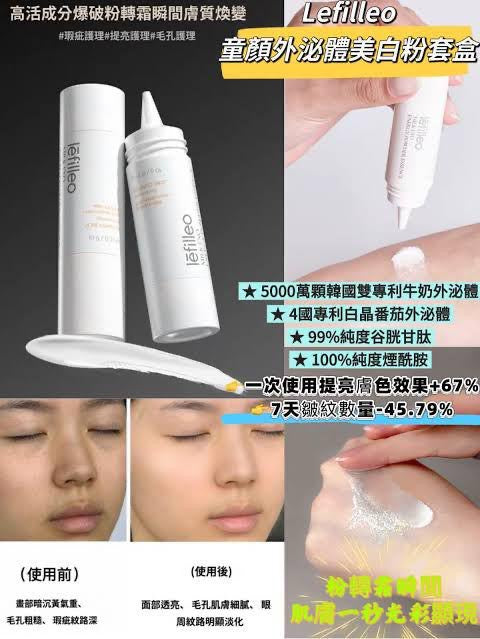 現貨❤️Lefilleo 麗菲歐童顏外泌體美白粉套盒 10ml x2支