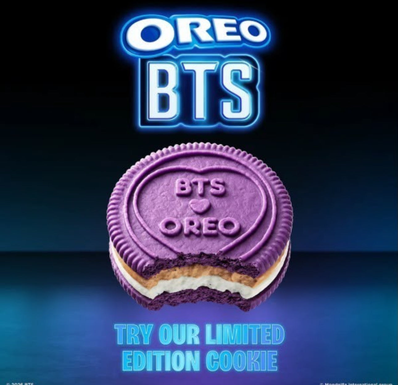 現貨❤️韓國Oreo x BTS黑糖煎餅味紫色夾心餅100g