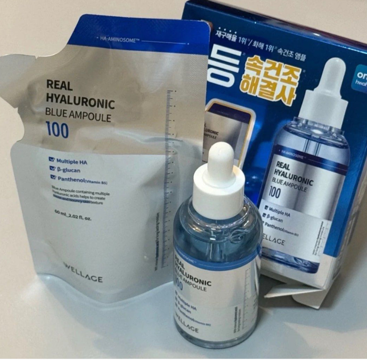 現貨❤️韓國 Wellage 100%純透明質酸保濕安瓶玻尿酸精華 60ml+60ml 補充裝 (共120ml)